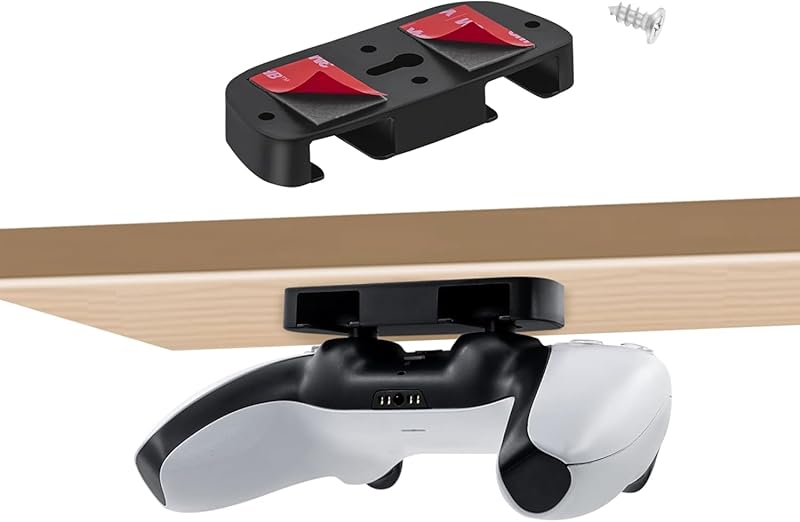 Ständer für PS5 Controller, Unterm Tisch Halterung für PS5, Horizontaler Halterung mit Klebeband für PS4, Tisch Aufbewahrung Under Desk Holder für PS4/PS5 Controller Zubehör